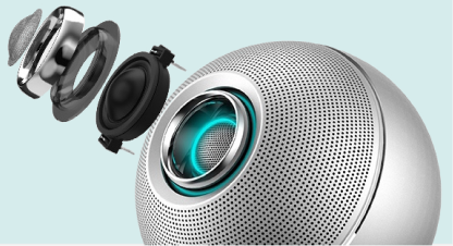 background de uma caixa de som sendo desmontada